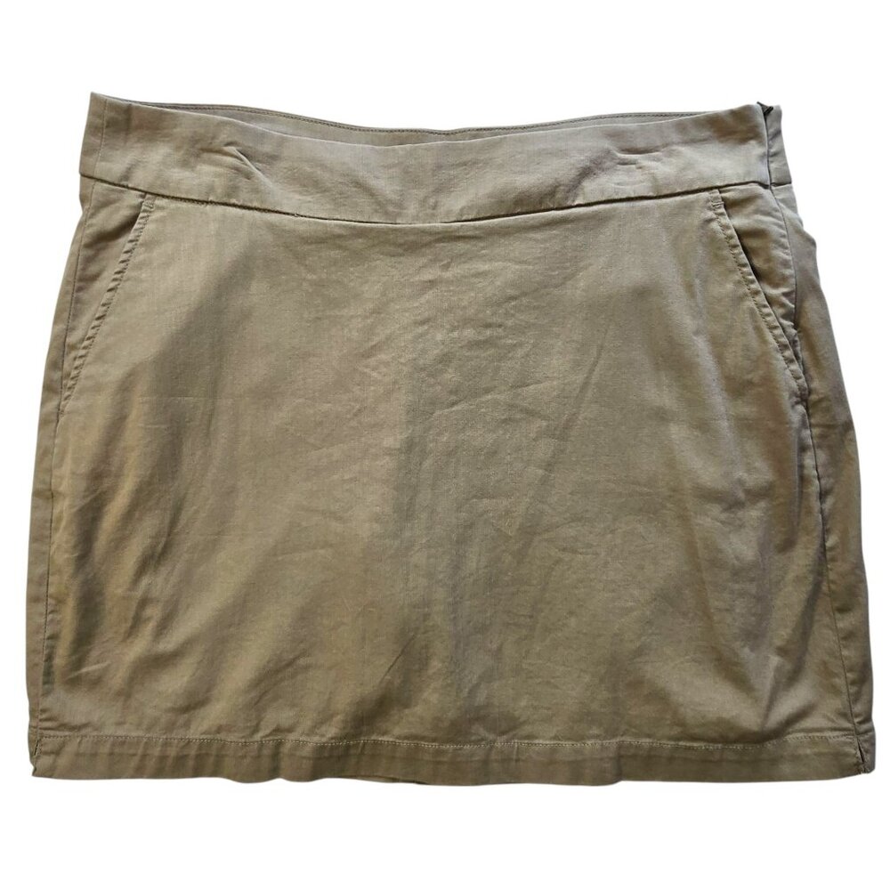 Aventura Womens Tan Organic Cotton Blend Skort Size 12 Pockets Side Zipper
